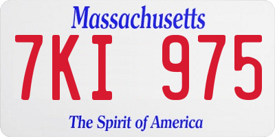 MA license plate 7KI975