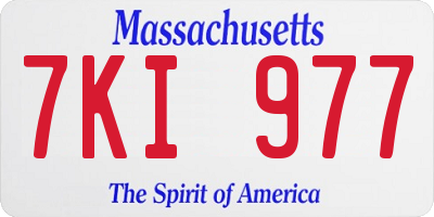MA license plate 7KI977