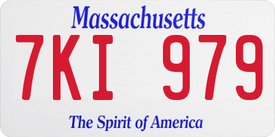 MA license plate 7KI979