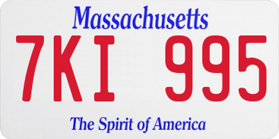 MA license plate 7KI995