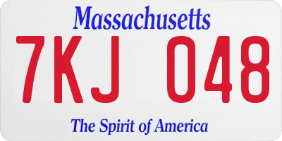MA license plate 7KJ048
