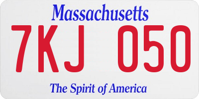 MA license plate 7KJ050