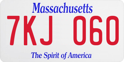 MA license plate 7KJ060