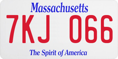 MA license plate 7KJ066