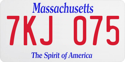 MA license plate 7KJ075