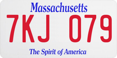 MA license plate 7KJ079