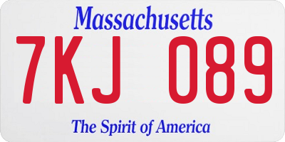 MA license plate 7KJ089