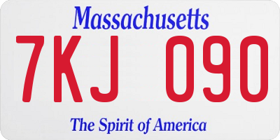 MA license plate 7KJ090