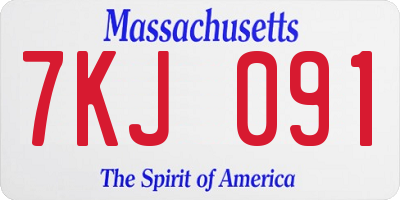 MA license plate 7KJ091