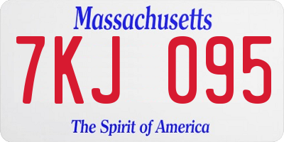MA license plate 7KJ095