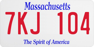 MA license plate 7KJ104