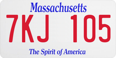 MA license plate 7KJ105