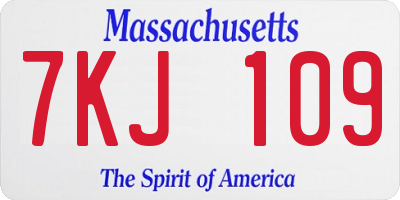 MA license plate 7KJ109