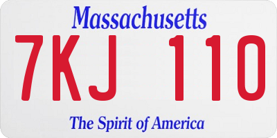 MA license plate 7KJ110
