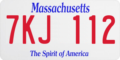 MA license plate 7KJ112