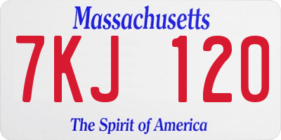 MA license plate 7KJ120