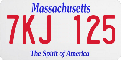 MA license plate 7KJ125