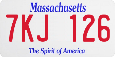 MA license plate 7KJ126