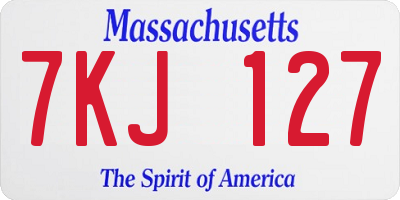 MA license plate 7KJ127