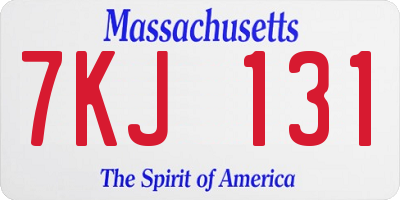 MA license plate 7KJ131