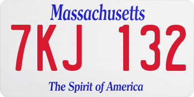 MA license plate 7KJ132