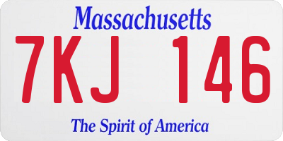 MA license plate 7KJ146
