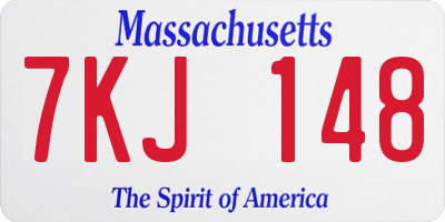 MA license plate 7KJ148
