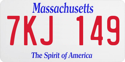 MA license plate 7KJ149