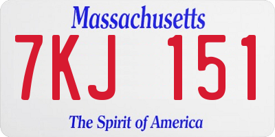 MA license plate 7KJ151