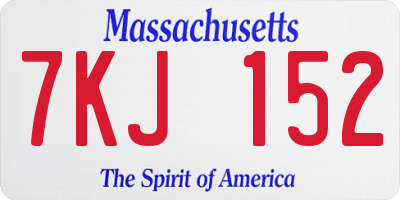 MA license plate 7KJ152