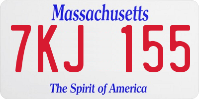 MA license plate 7KJ155