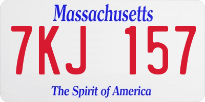 MA license plate 7KJ157