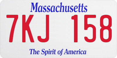 MA license plate 7KJ158