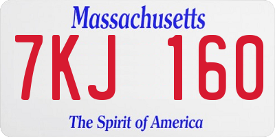 MA license plate 7KJ160