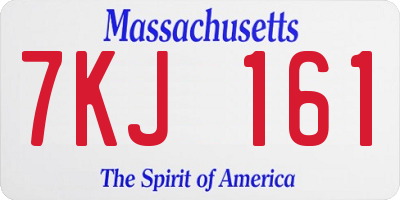 MA license plate 7KJ161