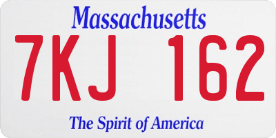 MA license plate 7KJ162