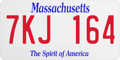 MA license plate 7KJ164