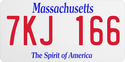 MA license plate 7KJ166
