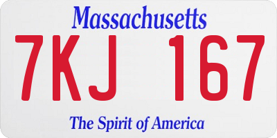 MA license plate 7KJ167