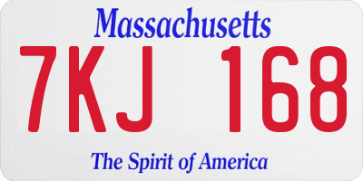 MA license plate 7KJ168