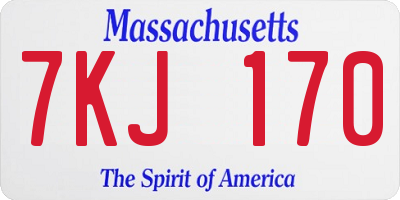 MA license plate 7KJ170