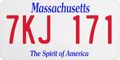 MA license plate 7KJ171