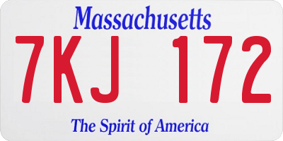 MA license plate 7KJ172