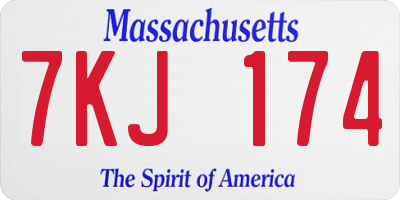 MA license plate 7KJ174