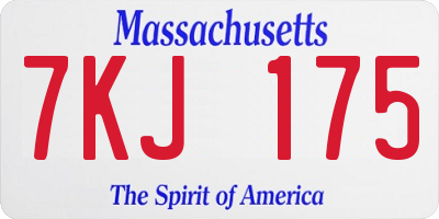 MA license plate 7KJ175
