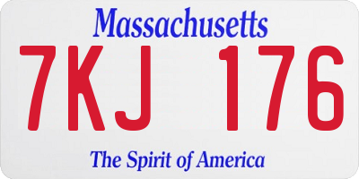 MA license plate 7KJ176