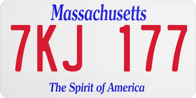 MA license plate 7KJ177