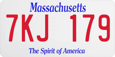 MA license plate 7KJ179