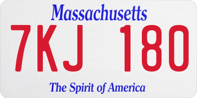 MA license plate 7KJ180