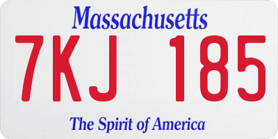 MA license plate 7KJ185